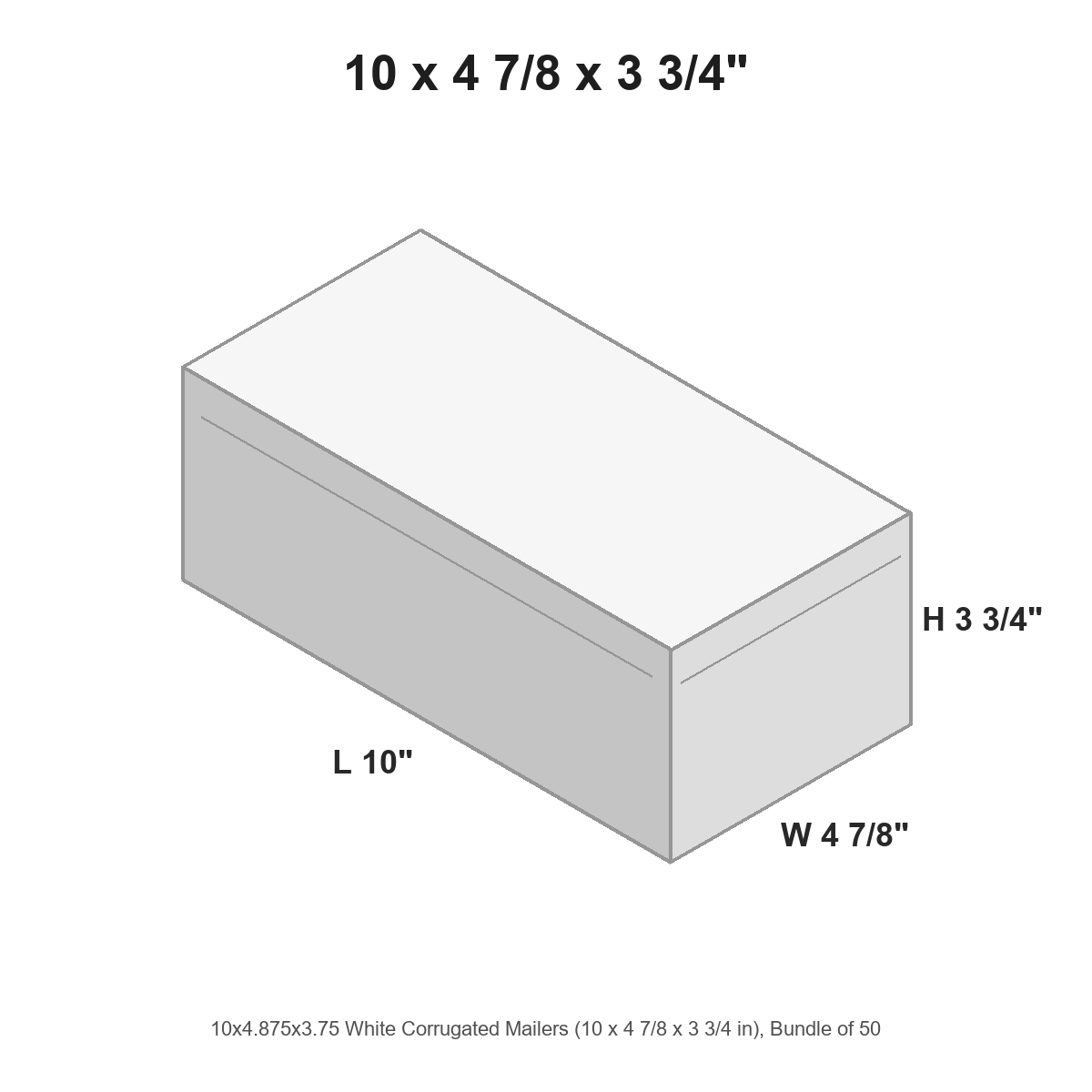 10x4.875x3.75 White Corrugated Mailers