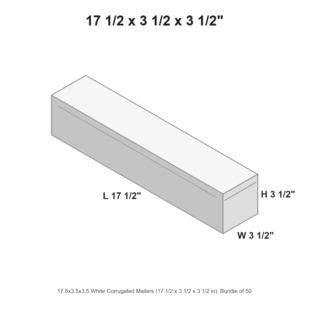 17.5x3.5x3.5 White Corrugated Mailers