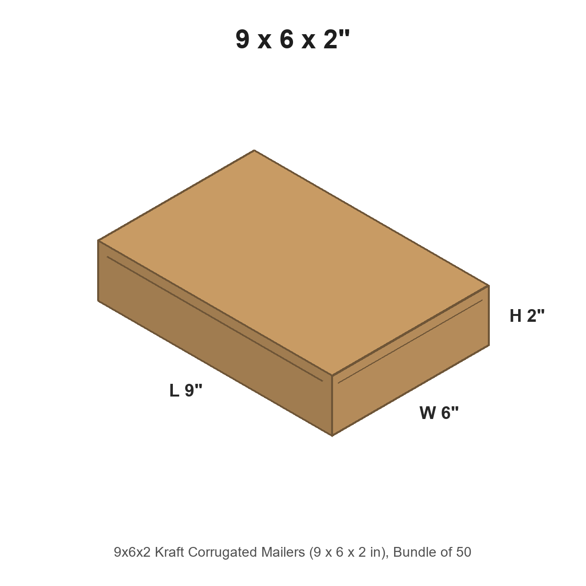 9x6x2 Kraft Corrugated Mailers