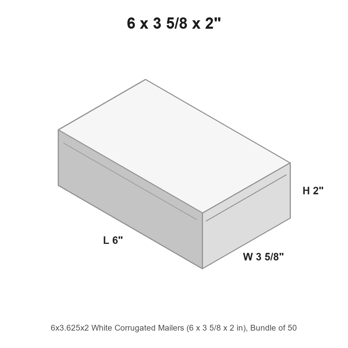 6x3.625x2 White Corrugated Mailers