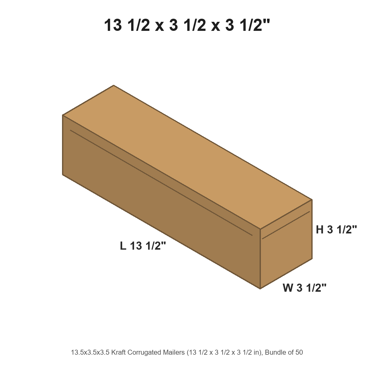 13.5x3.5x3.5 Kraft Corrugated Mailers