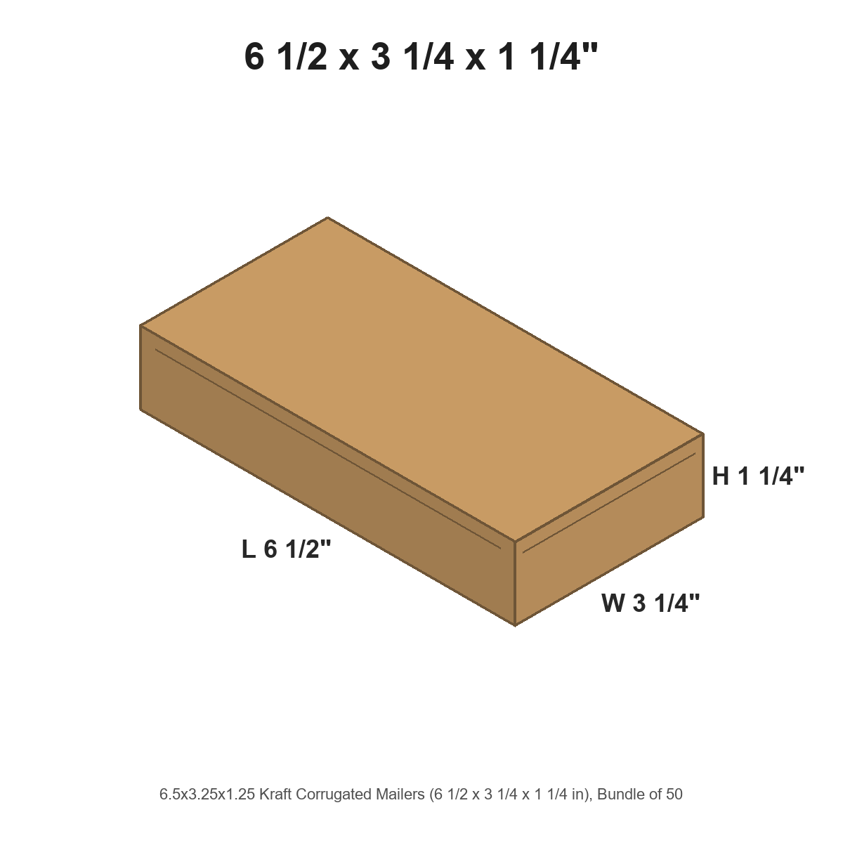 6.5x3.25x1.25 Kraft Corrugated Mailers