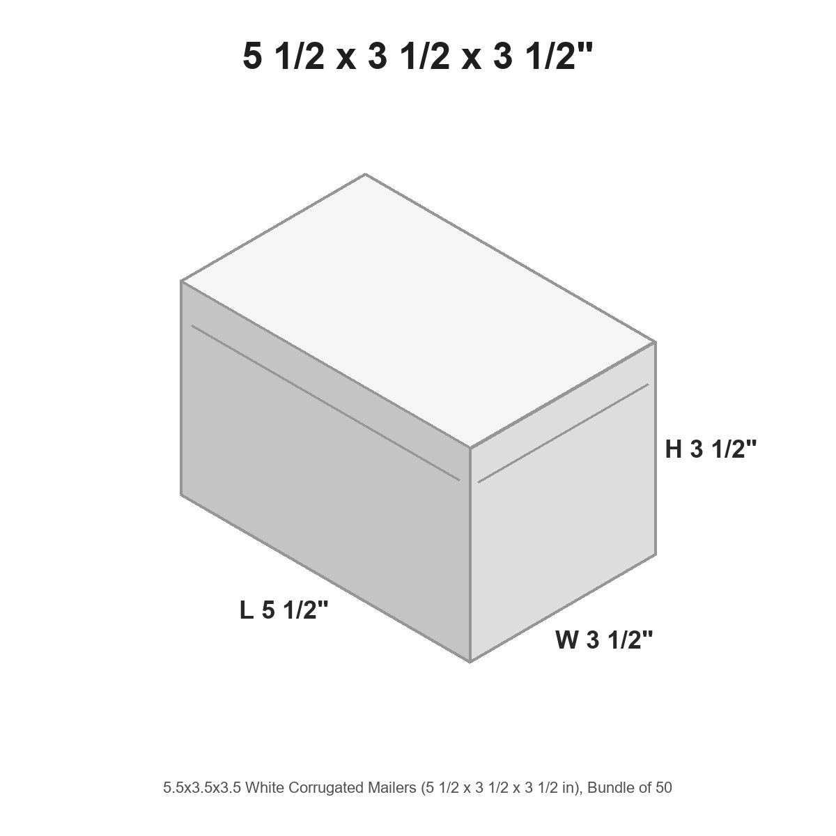 5.5x3.5x3.5 White Corrugated Mailers