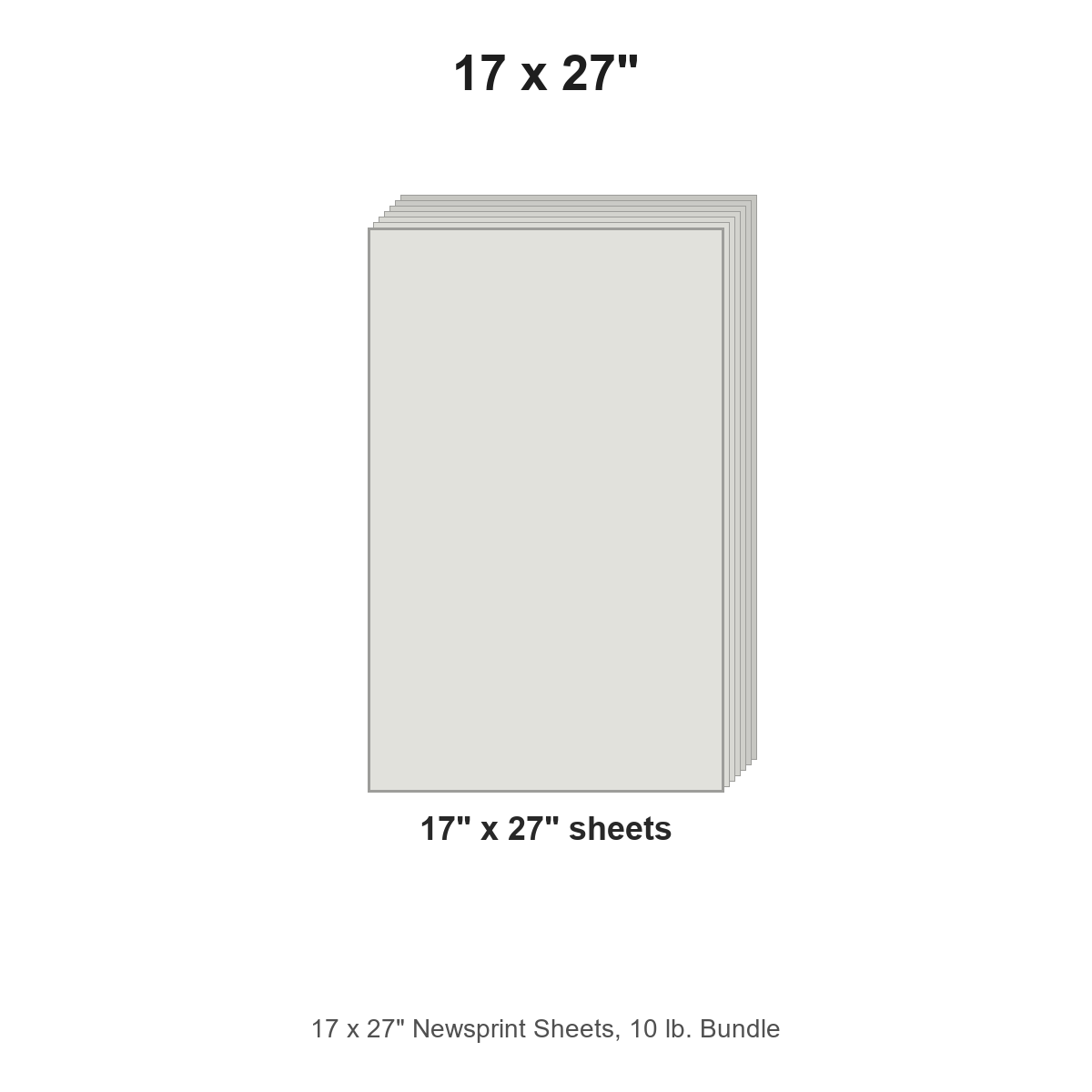 17 x 27" Newsprint Sheets, 10 lb. Bundle