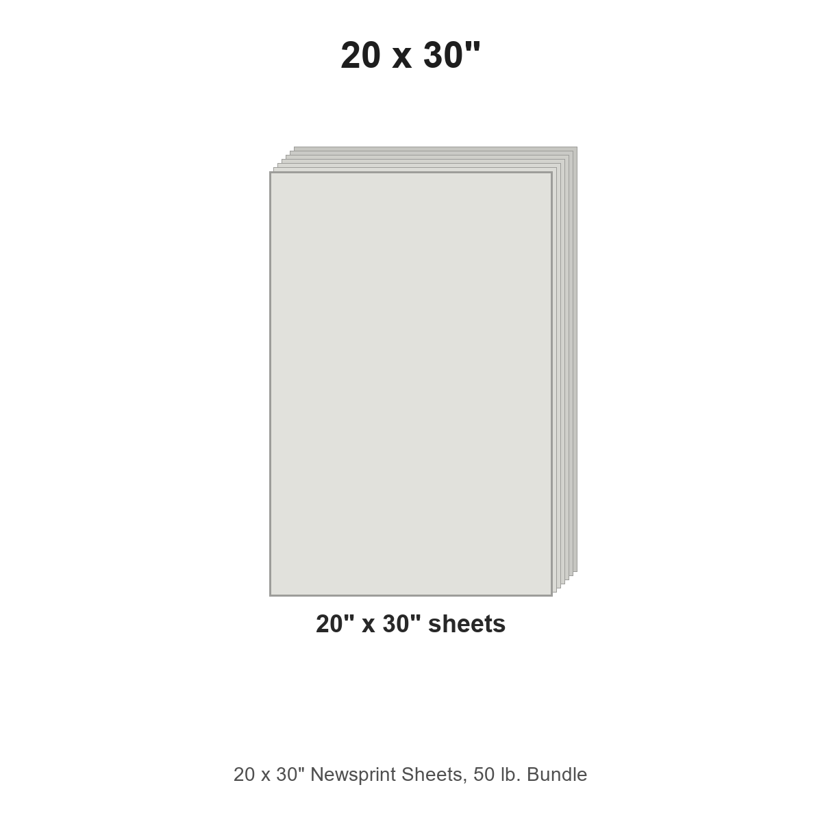 20 x 30" Newsprint Sheets, 50 lb. Bundle