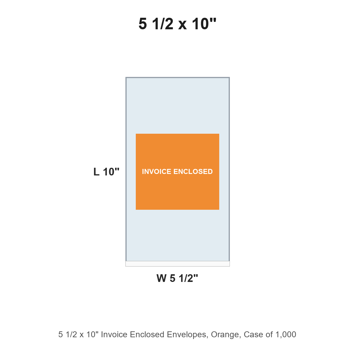 5 1/2 x 10" Invoice Enclosed Envelopes, Orange