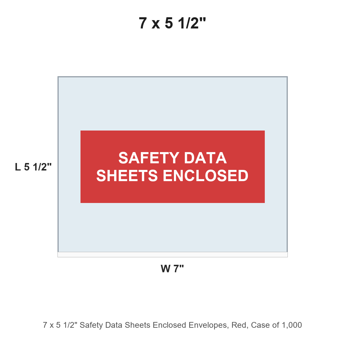 7 x 5 1/2" Safety Data Sheets Enclosed Envelopes, Red