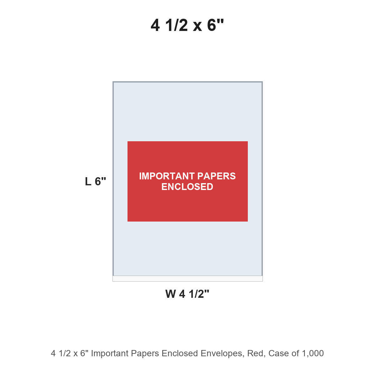 4 1/2 x 6" Important Papers Enclosed Envelopes, Red
