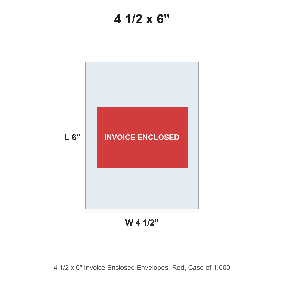 4 1/2 x 6" Invoice Enclosed Envelopes, Red