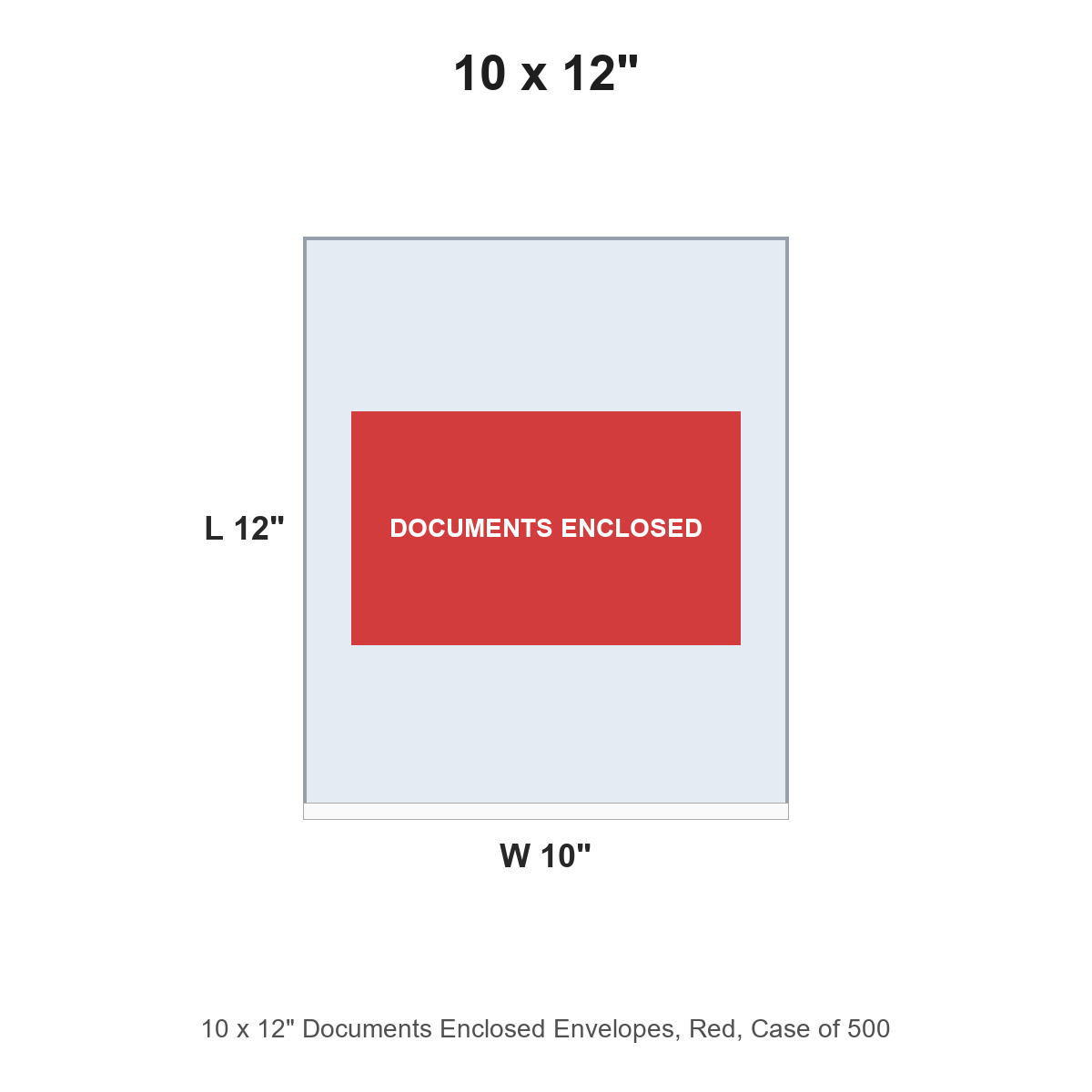 10 x 12" Documents Enclosed Envelopes, Red