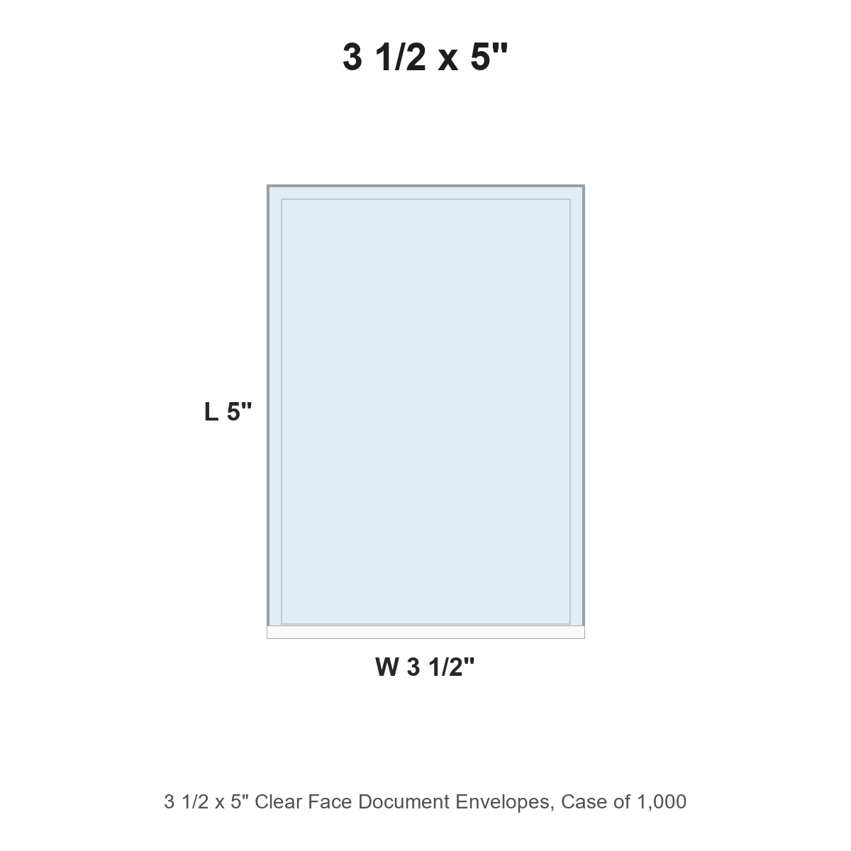 3 1/2 x 5" Clear Face Document Envelopes