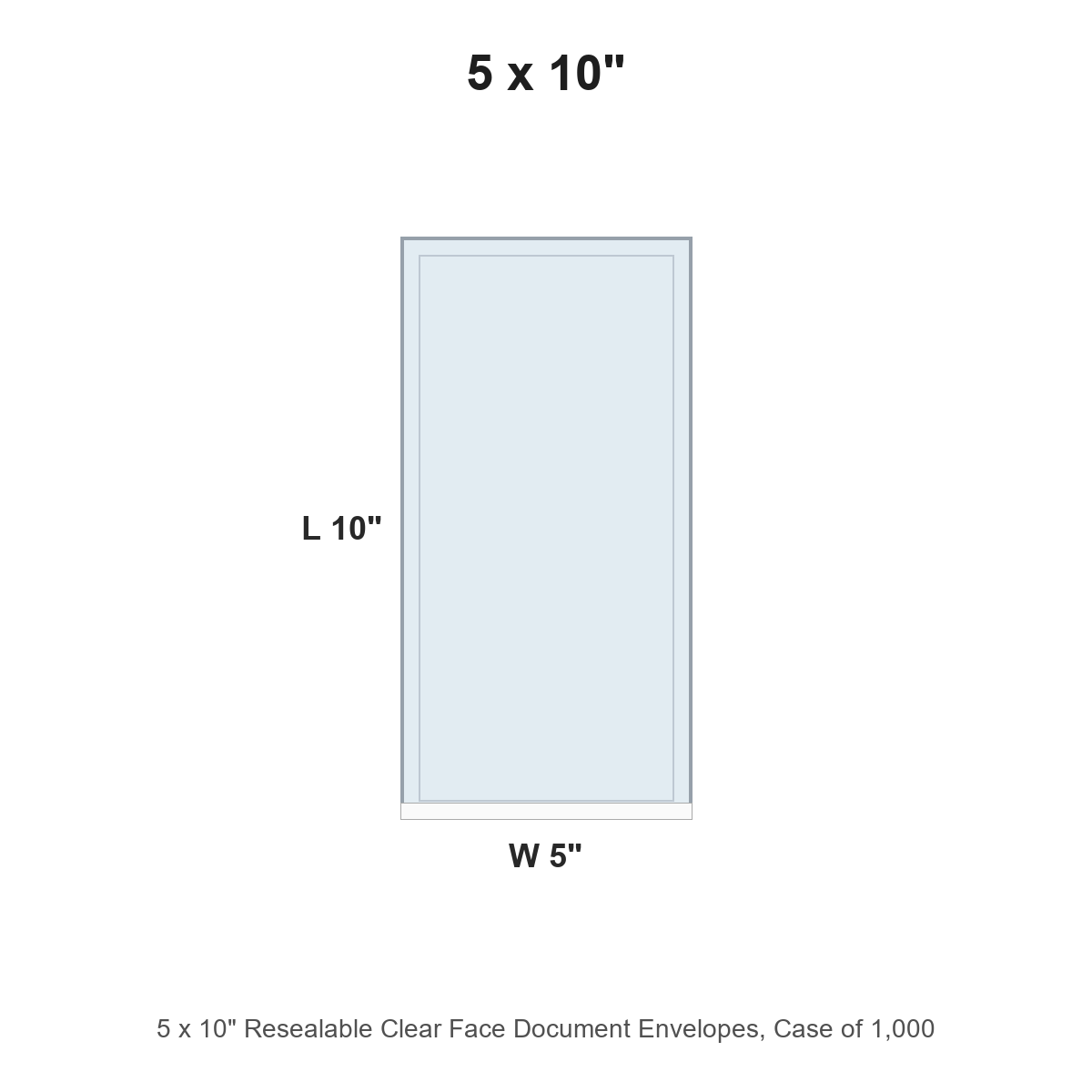 5 x 10" Resealable Clear Face Document Envelopes