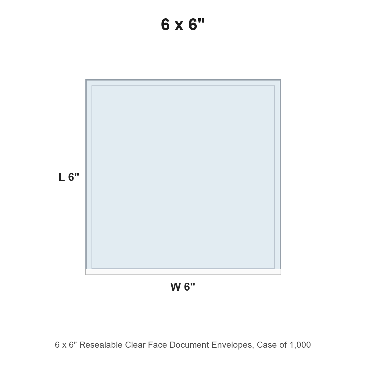6 x 6" Resealable Clear Face Document Envelopes