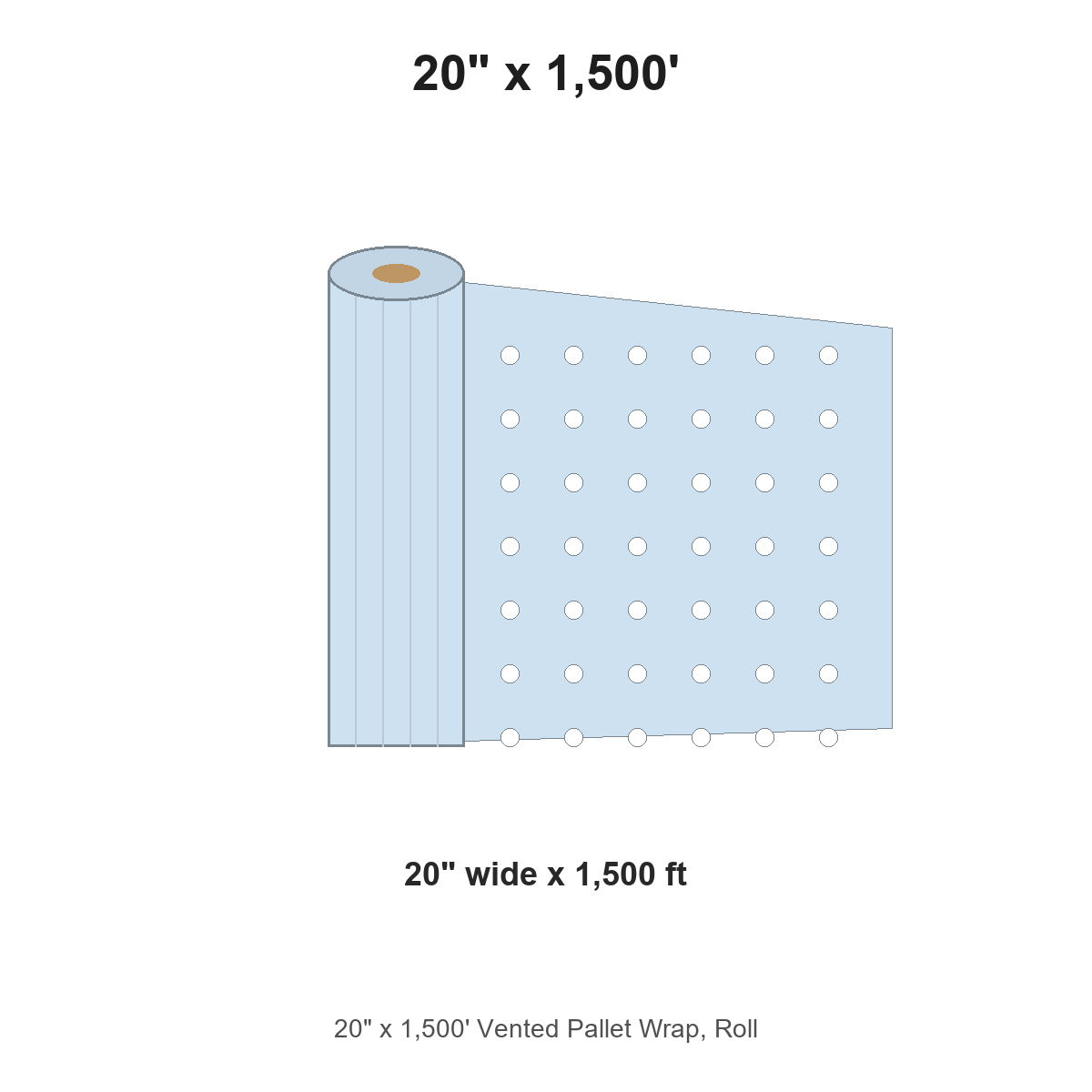 20" x 1,500' Vented Pallet Wrap