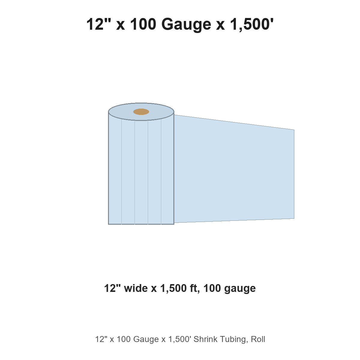 12" x 100 Gauge x 1,500' Shrink Tubing