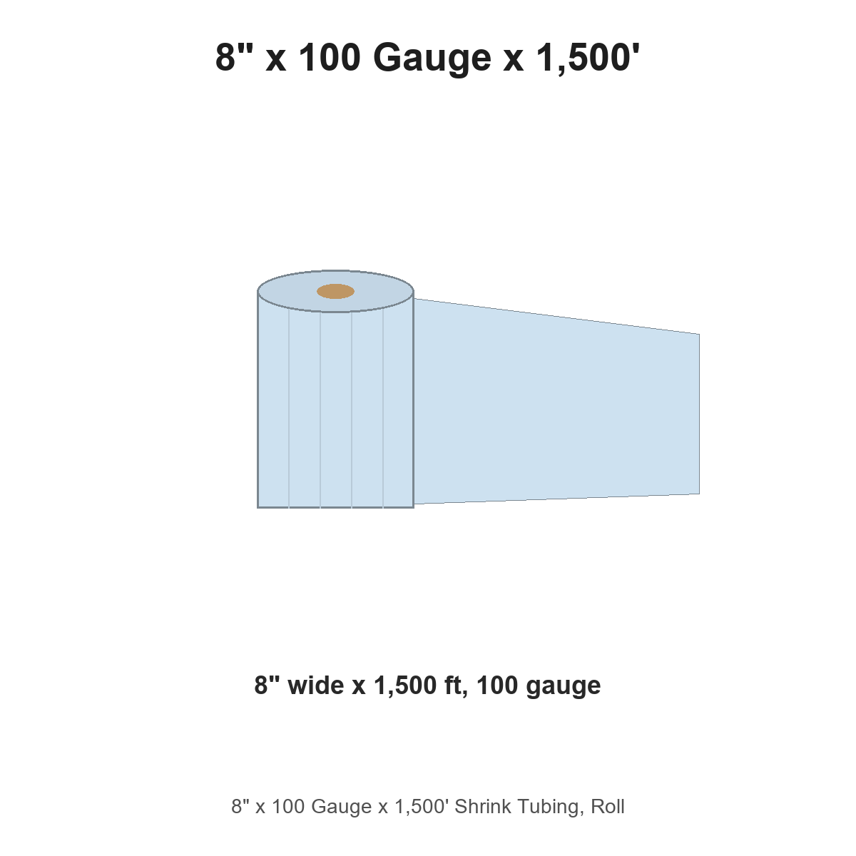 8" x 100 Gauge x 1,500' Shrink Tubing