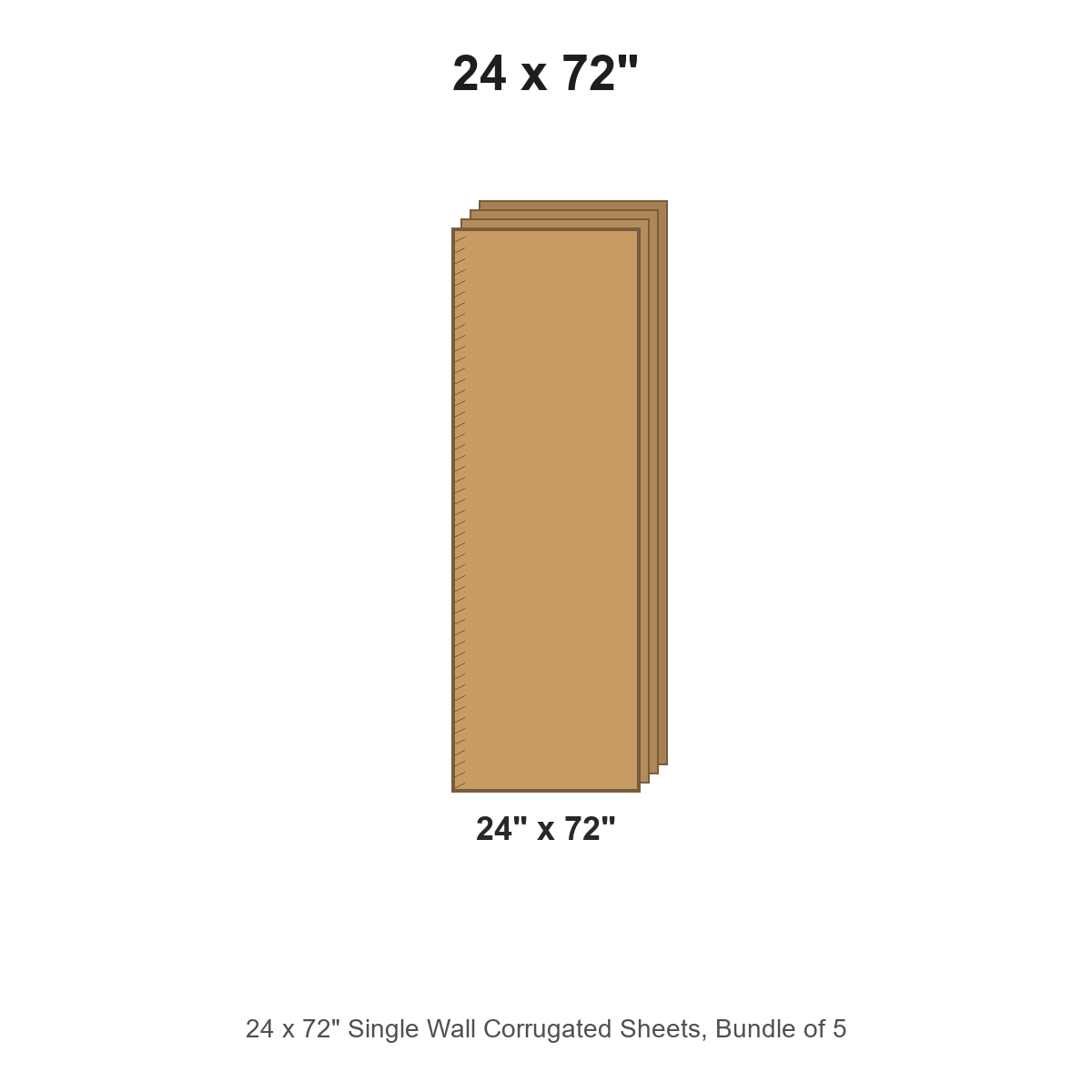 24 x 72" Single Wall Corrugated Sheets, Bundle of 5