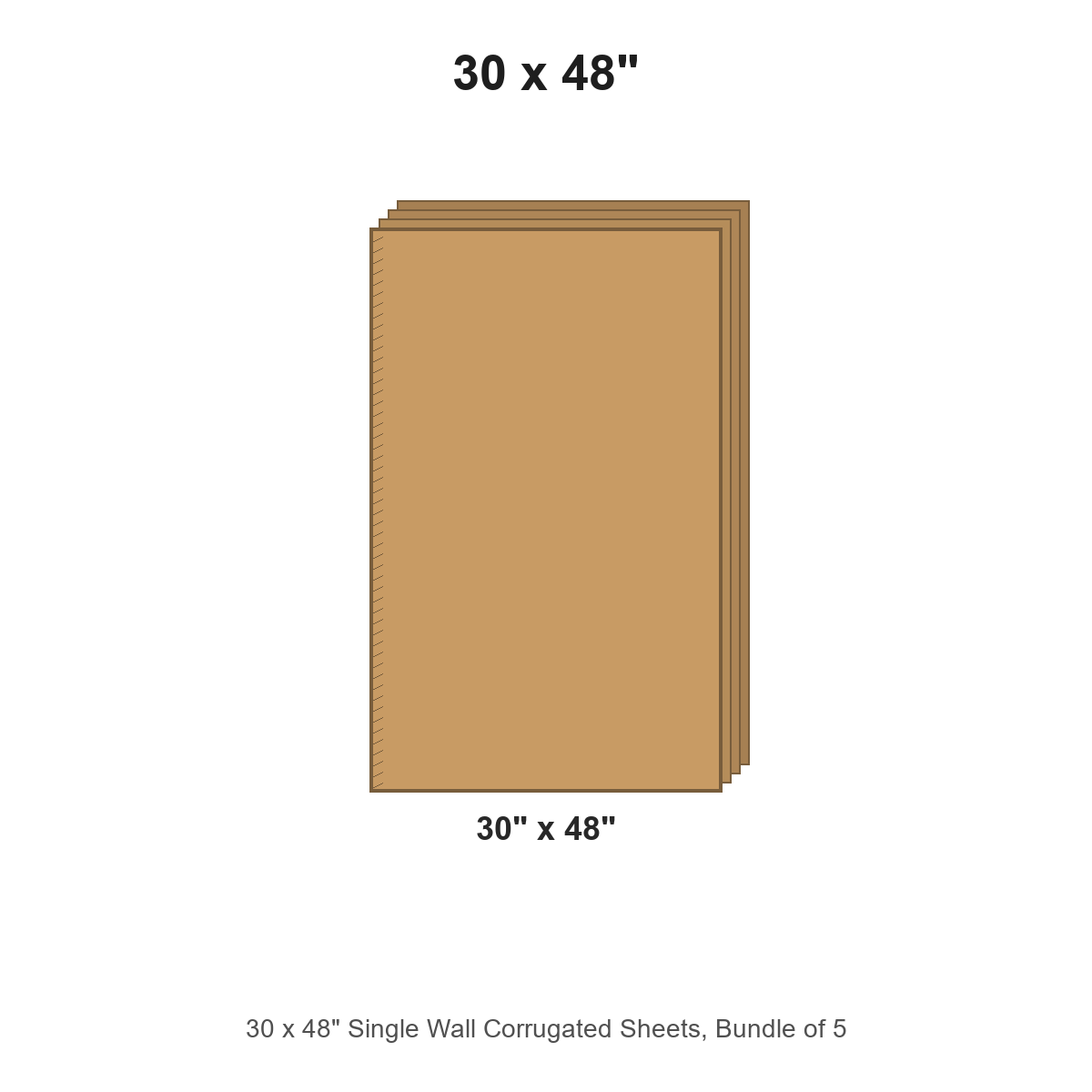 30 x 48" Single Wall Corrugated Sheets, Bundle of 5