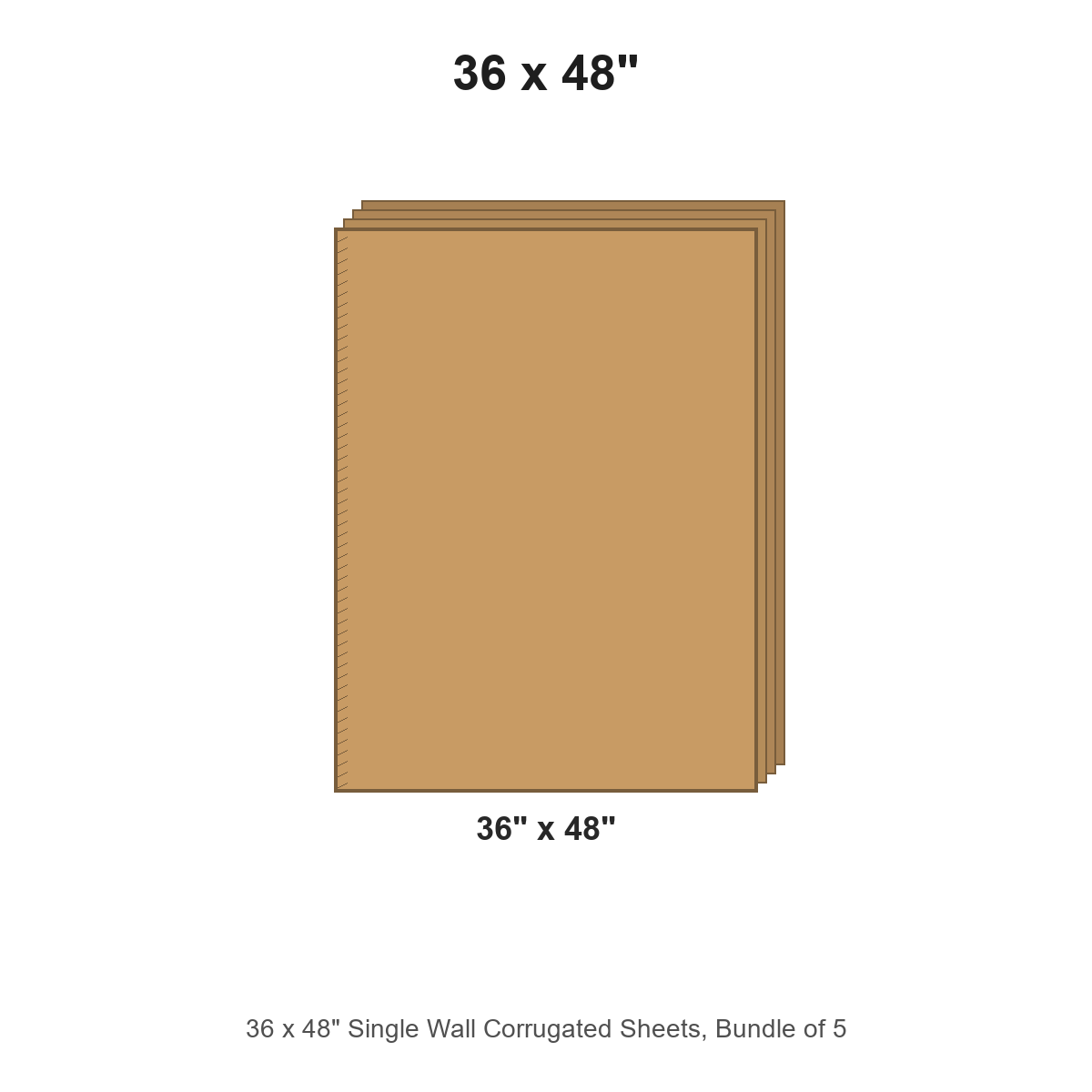 36 x 48" Single Wall Corrugated Sheets, Bundle of 5