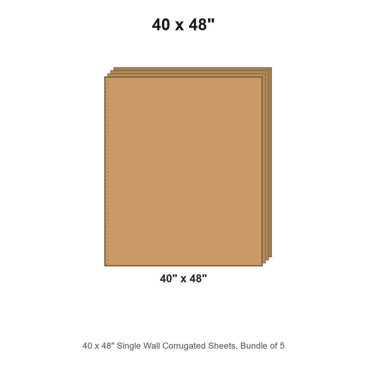 40 x 48" Single Wall Corrugated Sheets, Bundle of 5