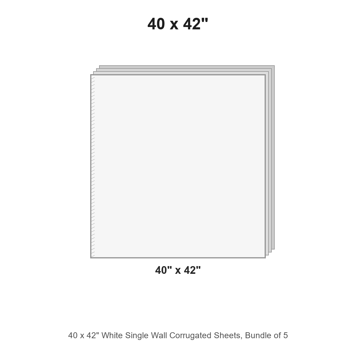 40 x 42" White Single Wall Corrugated Sheets, Bundle of 5