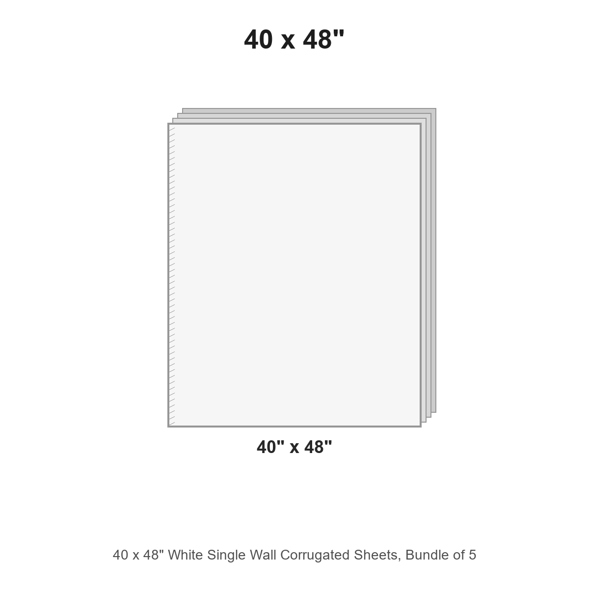 40 x 48" White Single Wall Corrugated Sheets, Bundle of 5