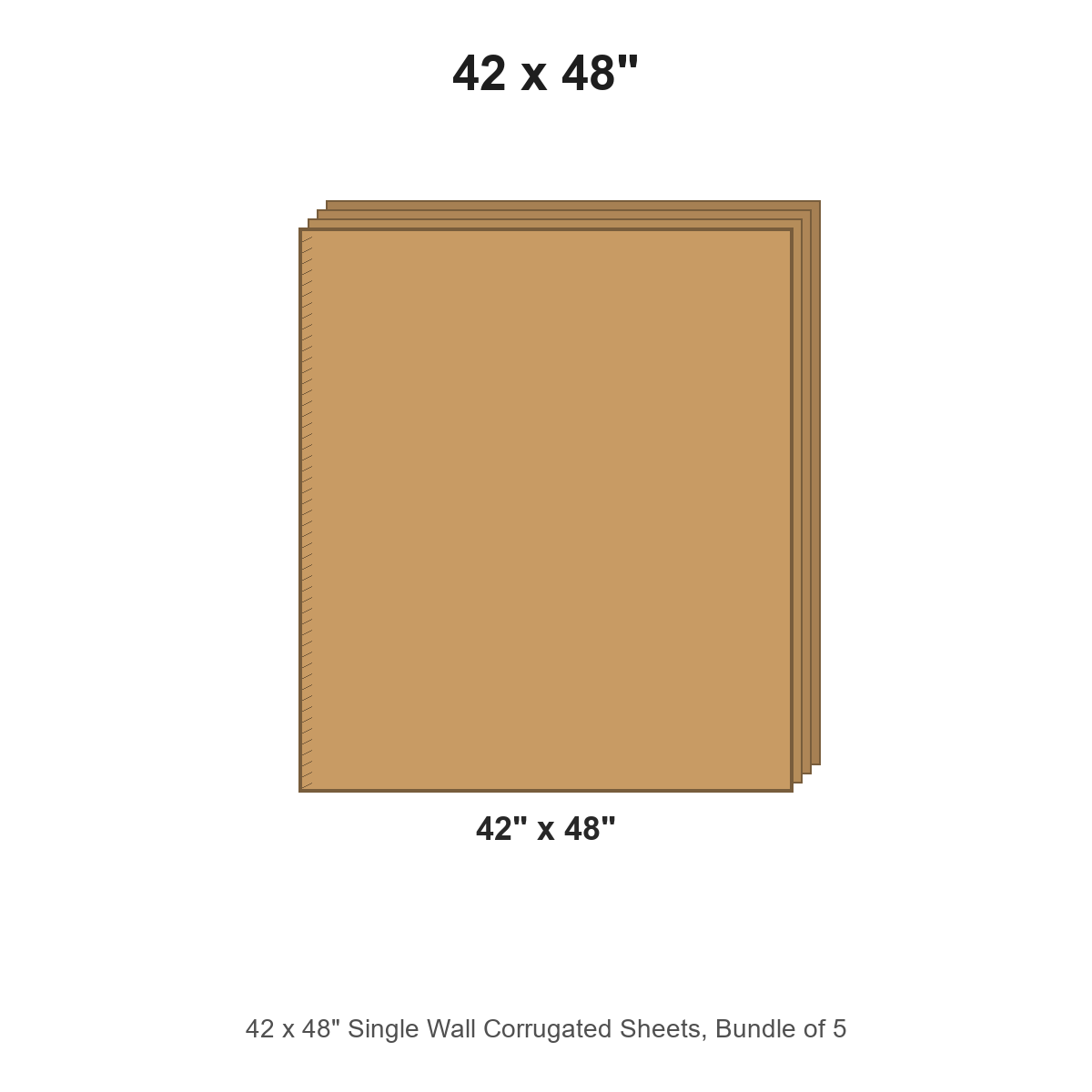 42 x 48" Single Wall Corrugated Sheets, Bundle of 5