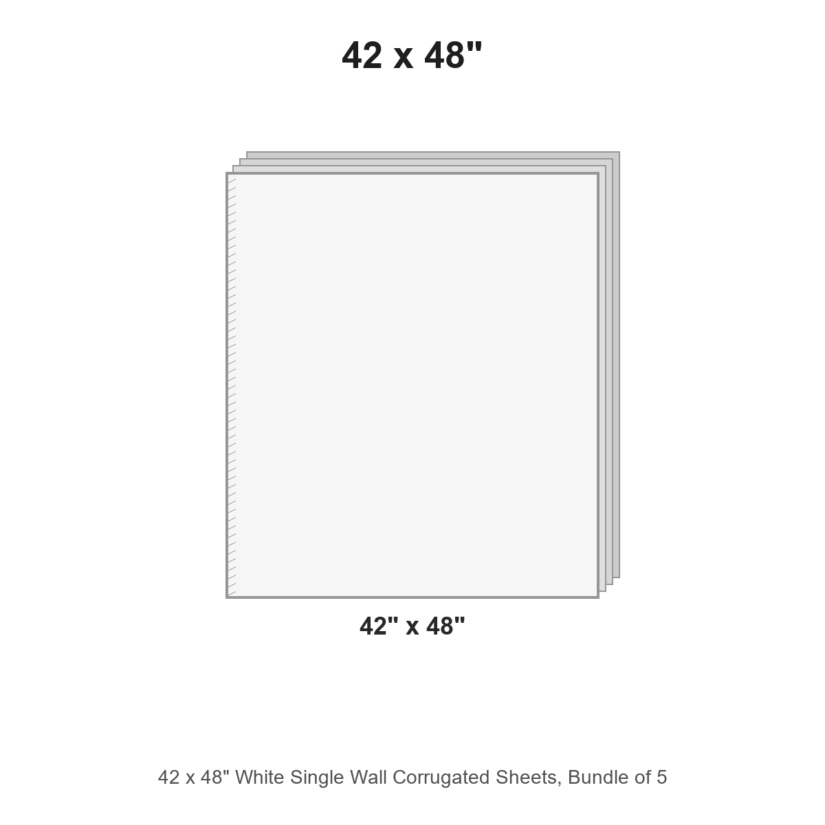 42 x 48" White Single Wall Corrugated Sheets, Bundle of 5