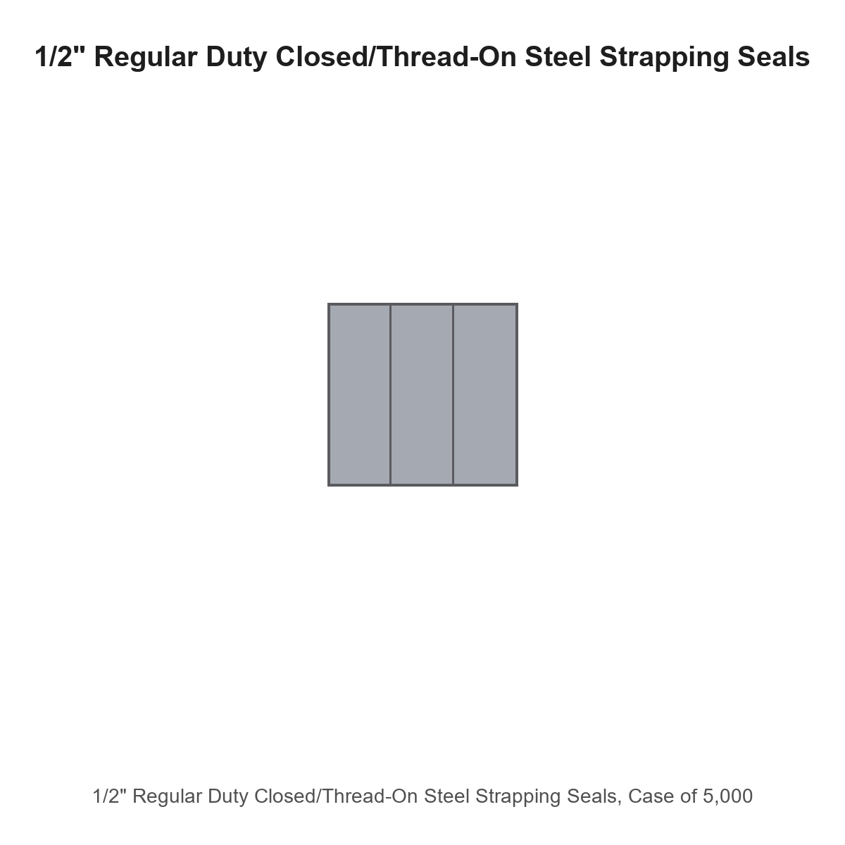 1/2" Regular Duty Closed/Thread-On Steel Strapping Seals, Case of 5,000