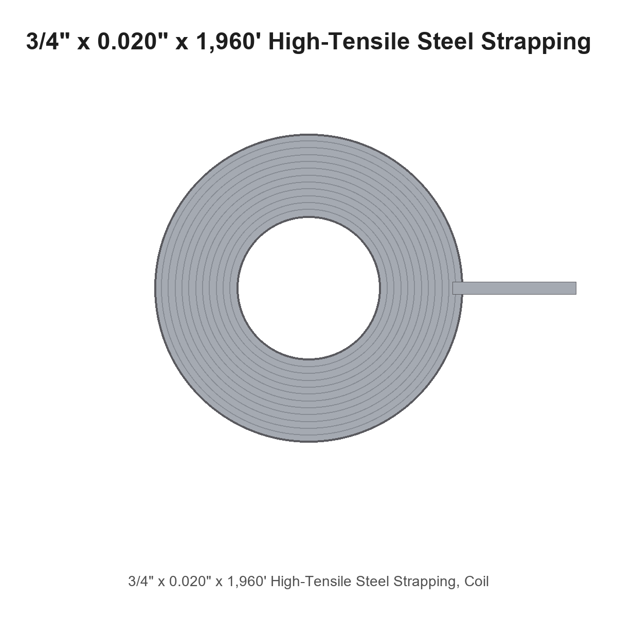 3/4" x 0.020" x 1,960' High-Tensile Steel Strapping, Coil