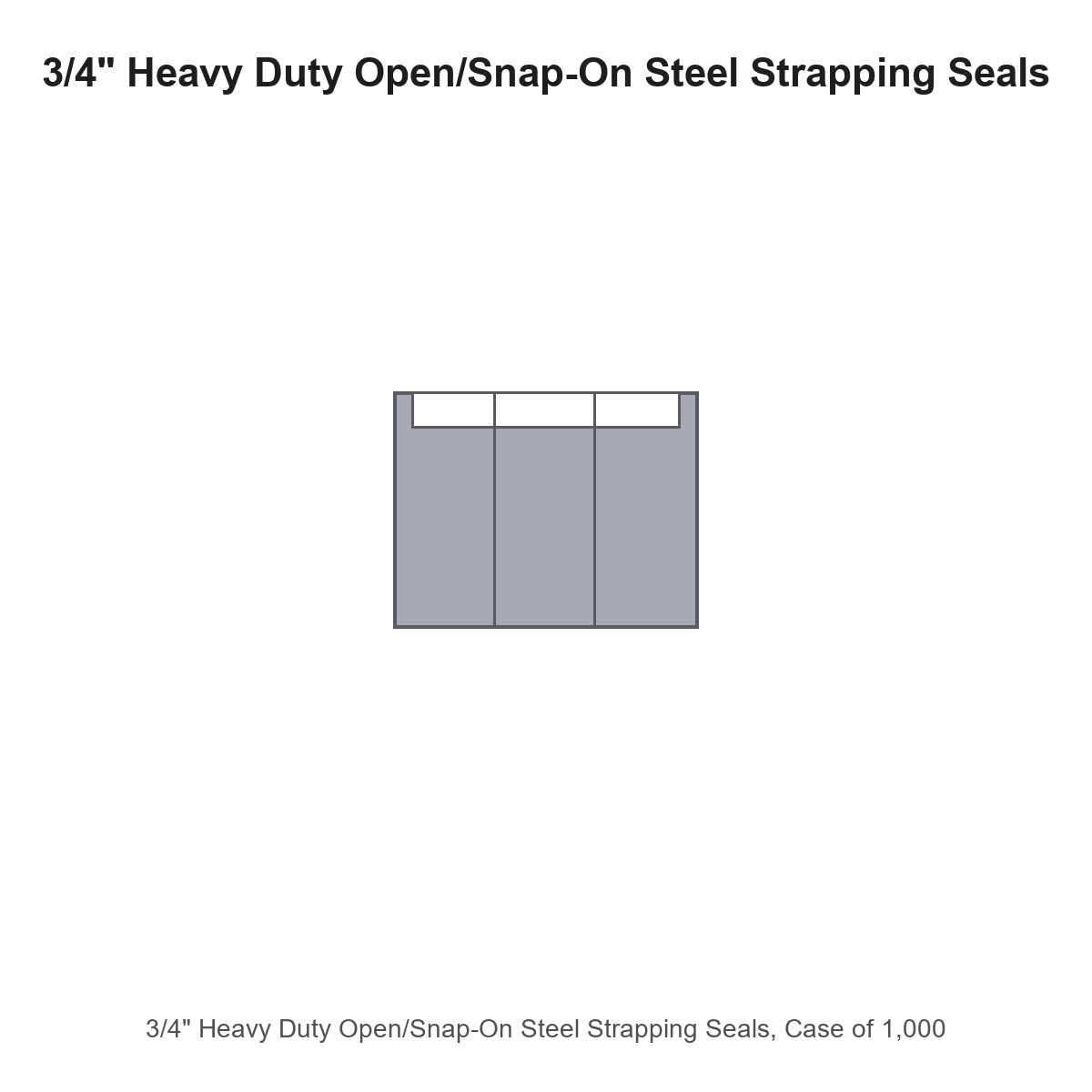 3/4" Heavy Duty Open/Snap-On Steel Strapping Seals, Case of 1,000