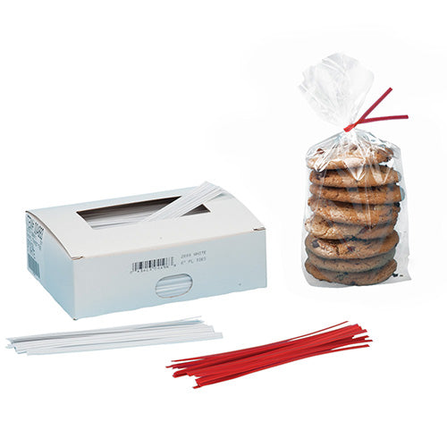 Twist Ties PL 4", White 2000 CNT