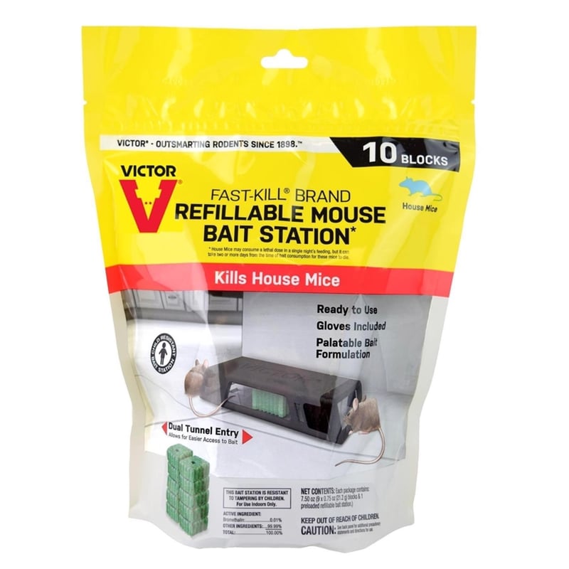 Victor Fast-Kill Toxic Oat Bait Station Blocks For Mice 290 cu in 10 pk