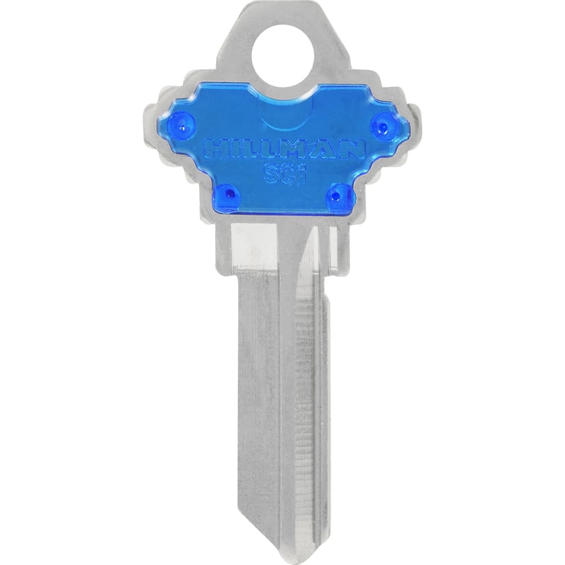 HILLMAN ColorPlus House/Office Key Blank Single Blue