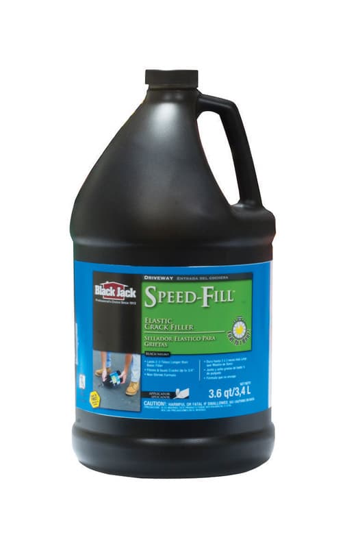 Black Jack Speed-Fill Gloss Black Water-Based Rubberized Asphalt Crack Filler 3.6 qt 6438-9-34, Pack of 6