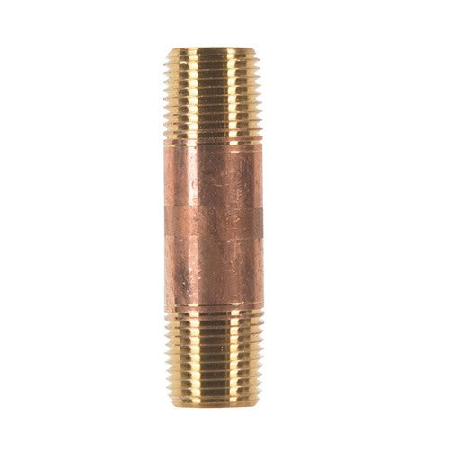 Anderson Metals 1/2 in. MPT X 1/2 in. MPT Red Brass Nipple 3 in. L