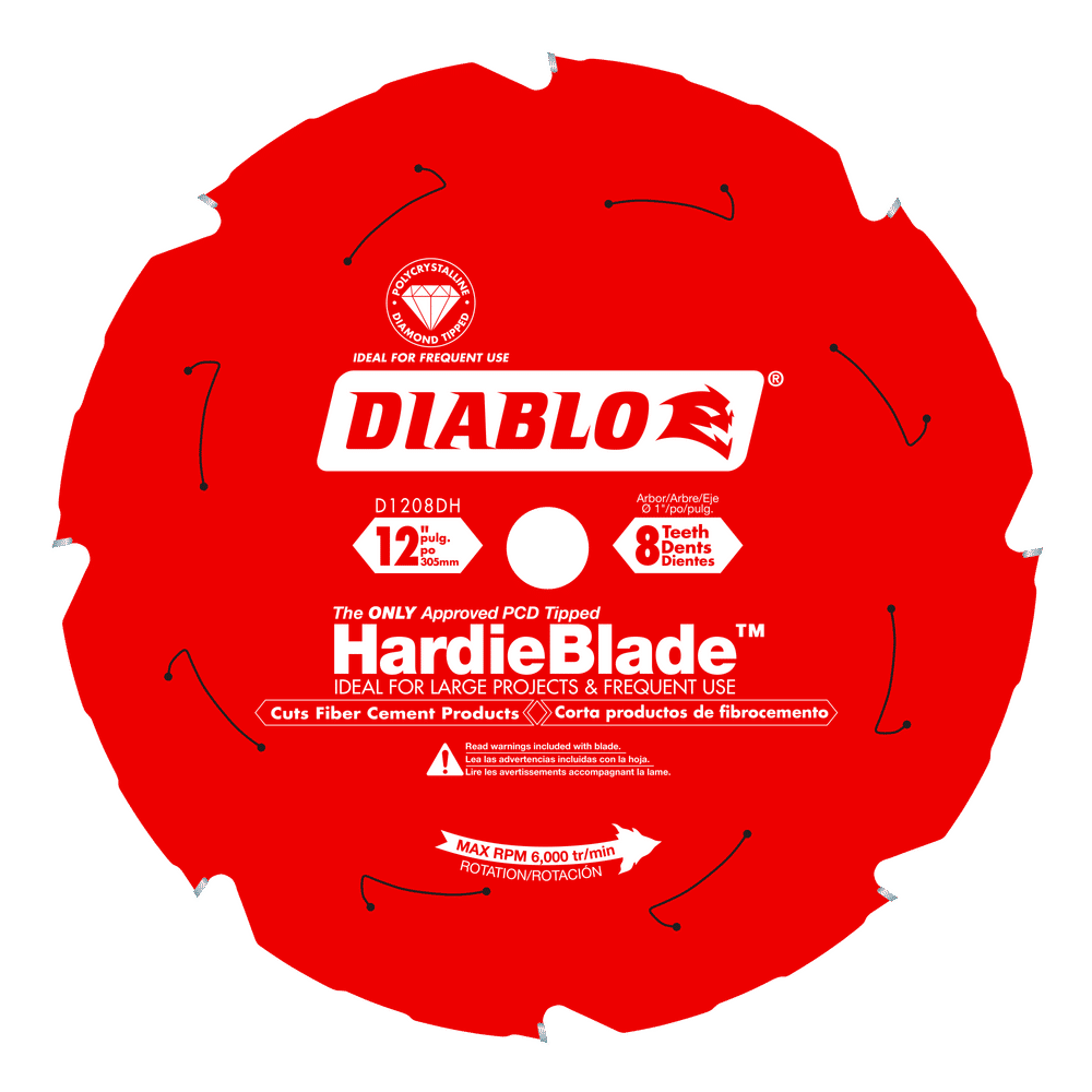Diablo HardieBlade 12 in. D X 1 in. Polycrystalline Diamond Fiber Cement Blade 8 teeth 1 pk