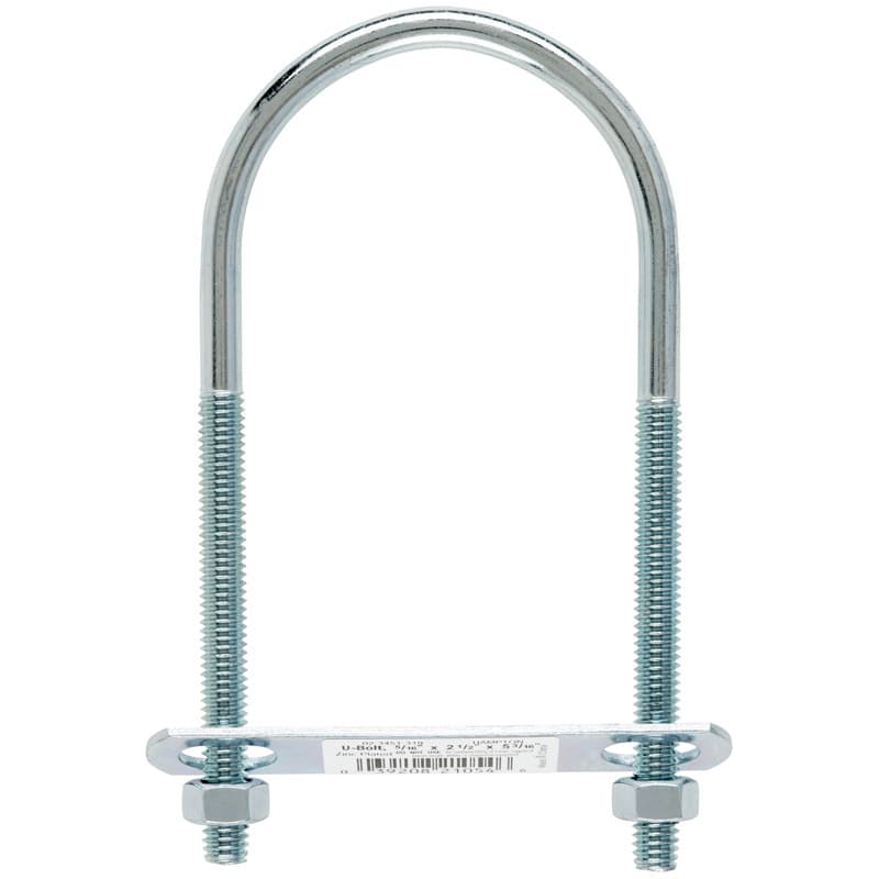 Hampton 0.31 in. X 2-1/2 in. W X 5-1/4 in. L Coarse Zinc-Plated Steel U-Bolt