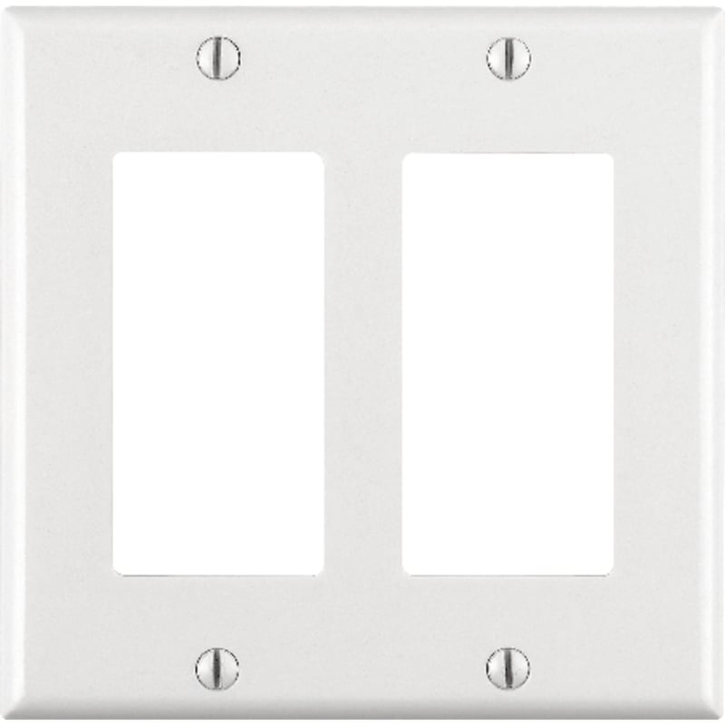 Leviton Decora White 2 gang Thermoset Plastic Decorator Wall Plate 1 pk