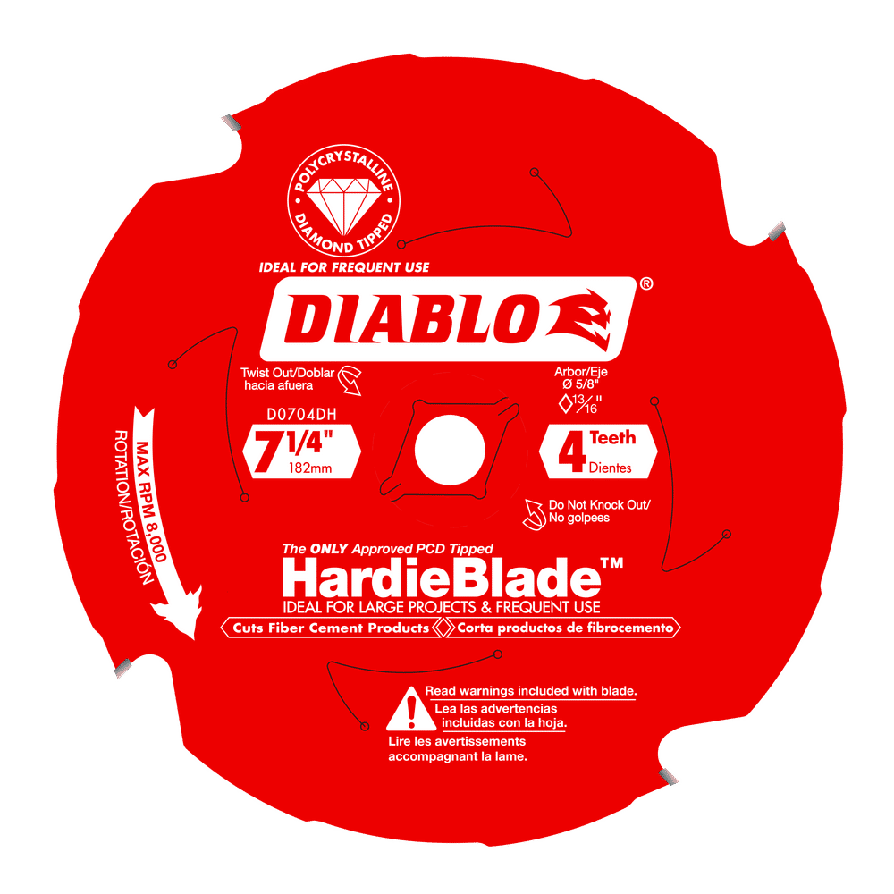 Diablo HardieBlade 7-1/4 in. D X 5/8 in. PCD Fiber Cement Blade 4 teeth 1 pk