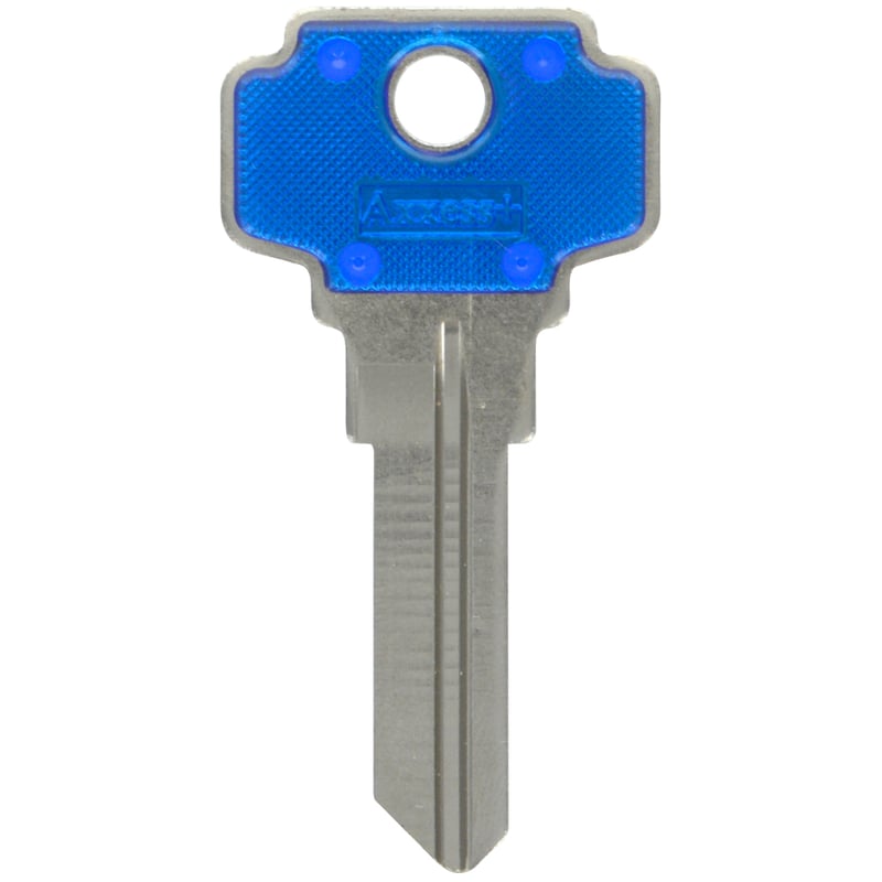HILLMAN Traditional Key House/Office Key Blank 70 Single For Dexter Locks Blue/Silver