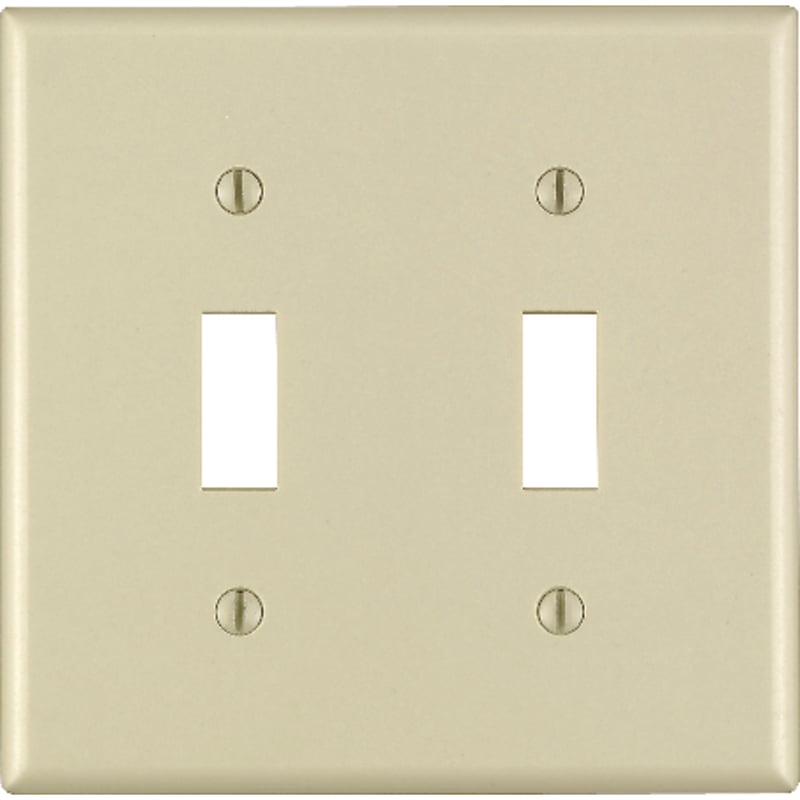 Leviton Ivory 2 gang Thermoset Plastic Toggle Wall Plate 1 pk