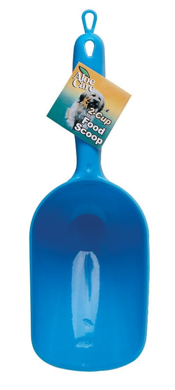 Aloe Care Blue Plain Plastic 16 oz Pet Food Scoop For All Pets