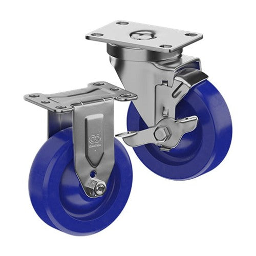 CasterDepot Top Plate Casters - Solid Urethane Wheel - Capacities Up To 350 lbs