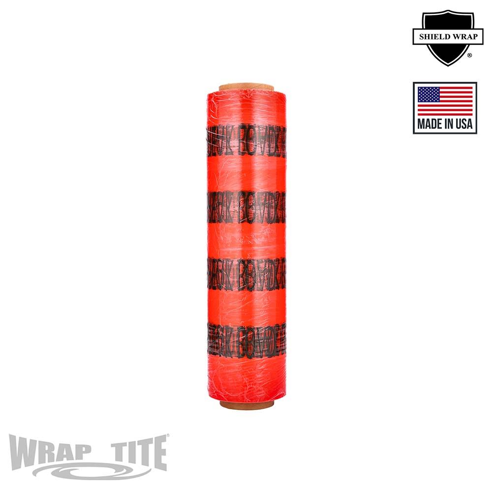 20 X 5000 X 80 - RED WITH BLACK PRINT -"DO NOT BREAK LOAD"; 40 RLS/plt