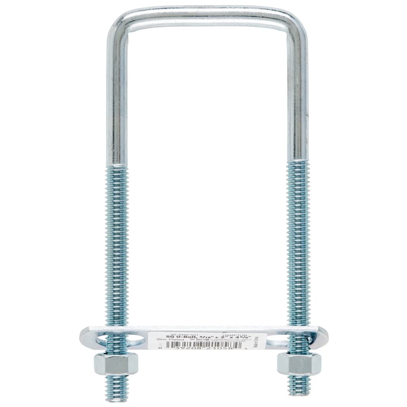 Hampton 5/16 in. X 2 in. W X 4-3/4 in. L Coarse Zinc-Plated Steel Square Bend U Bolt