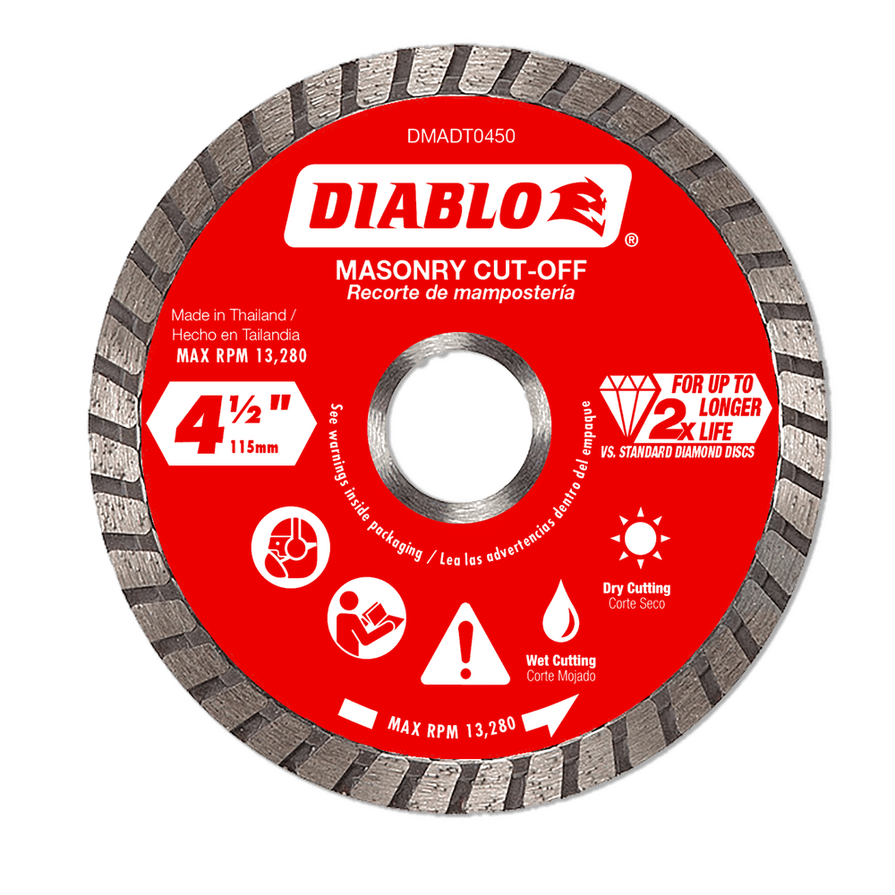 Diablo 4-1/2 in. D X 7/8 in. X .08 in. thick Diamond Masonry Cut-Off Disc 1 pk