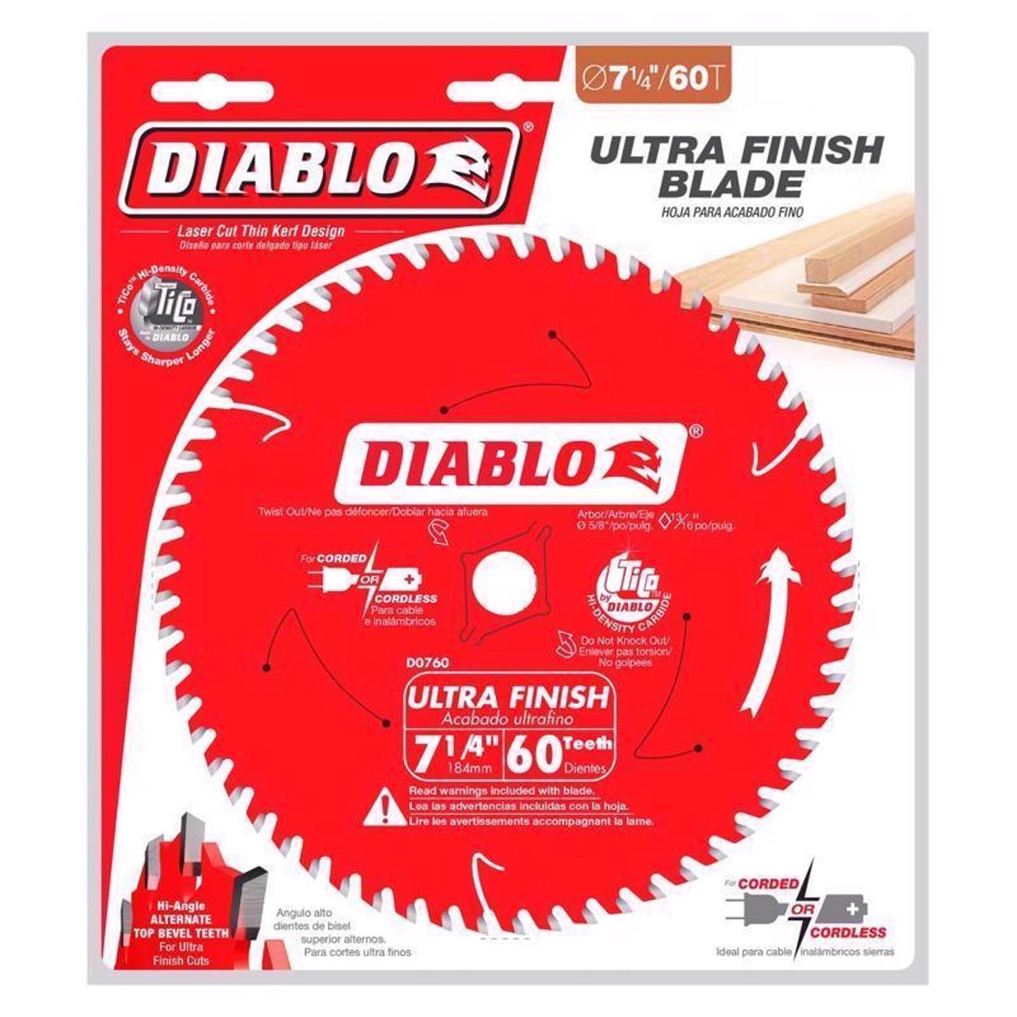 Diab Saw Bld 7-1/4"X60T