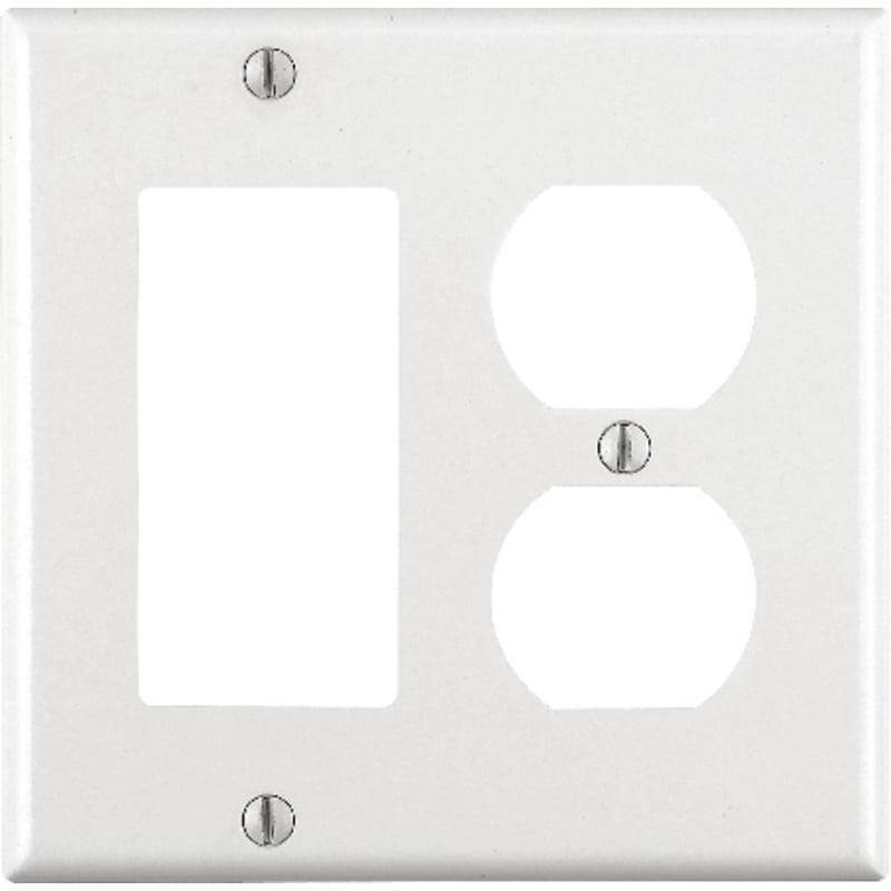 Leviton White 2 gang Thermoset Plastic Decorator/Duplex Wall Plate 1 pk