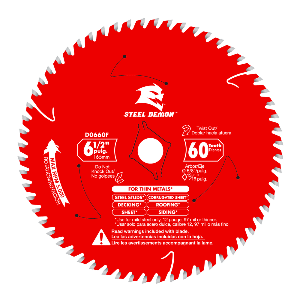 Diablo Steel Demon 6-1/2 in. D X 5/8 in. TiCo Hi-Density Carbide Metal Saw Blade 60 teeth 1 pk